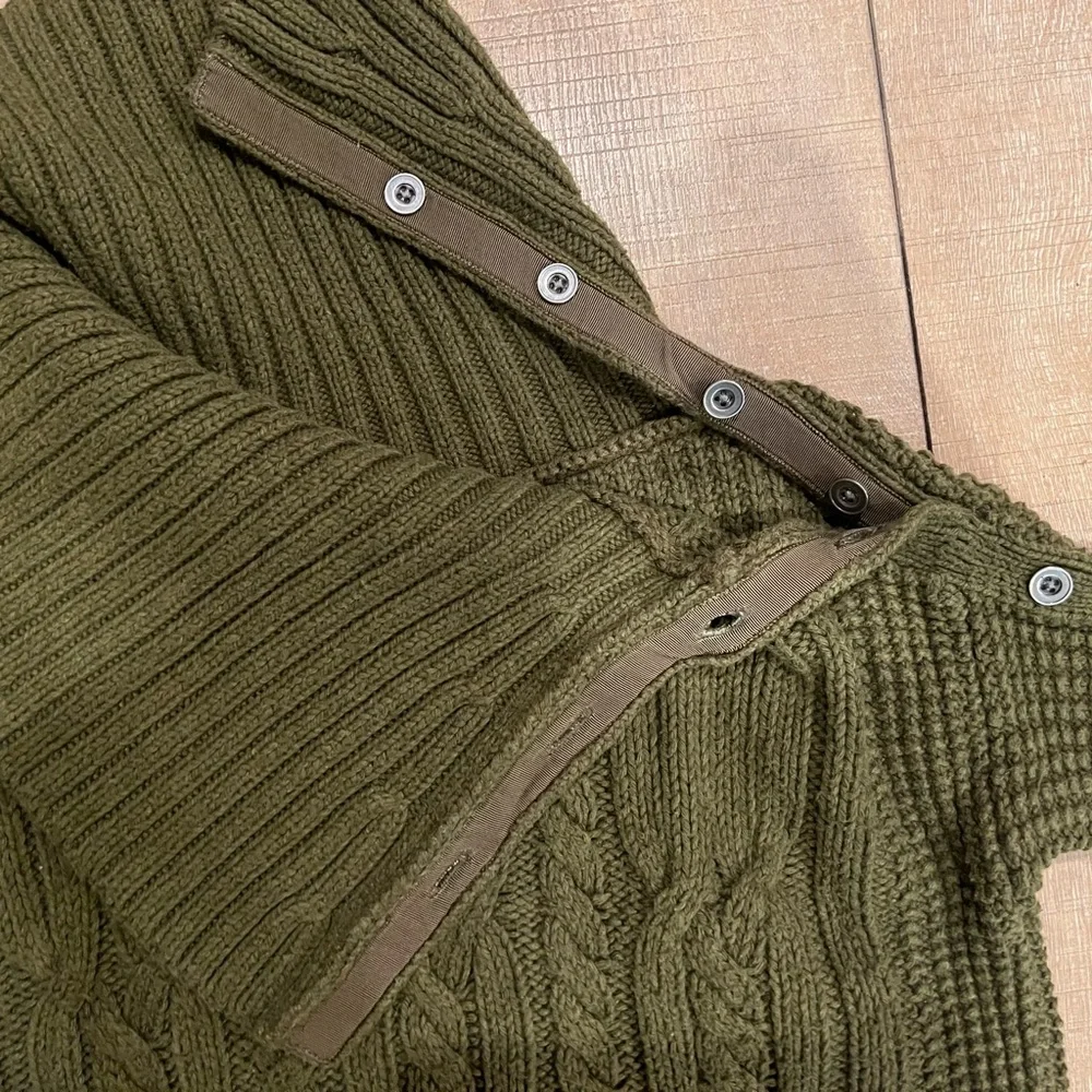 Army Green Sweater with Side Buttons - Picture 5 of 8